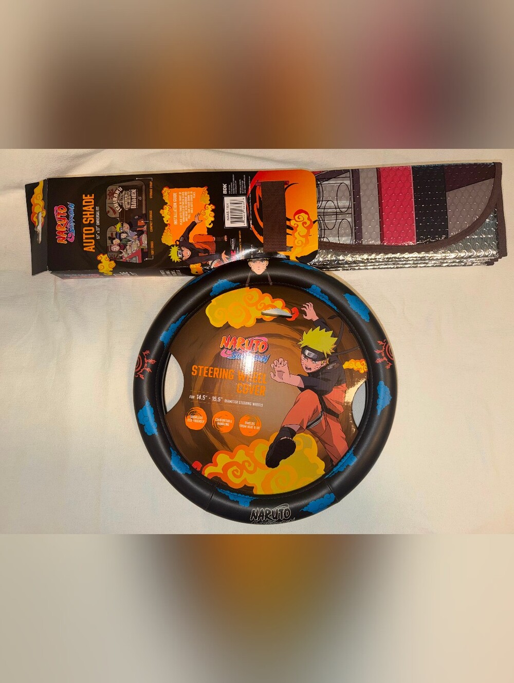 NWT Naruto Shippuden Steering Wheel Cover - + Auto shade 57X27
